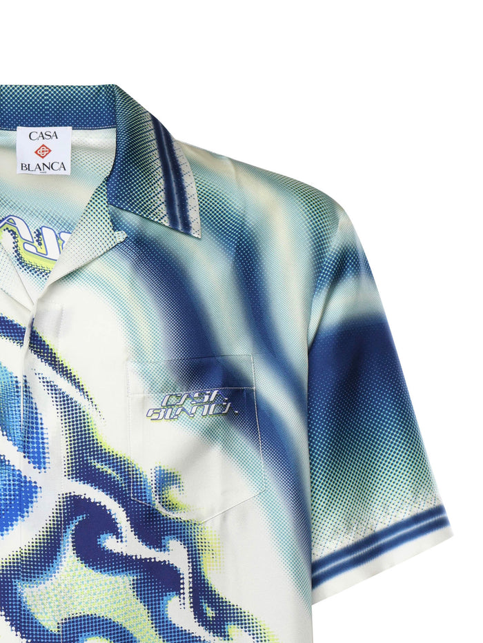 Casablanca Shirts Blue Silk