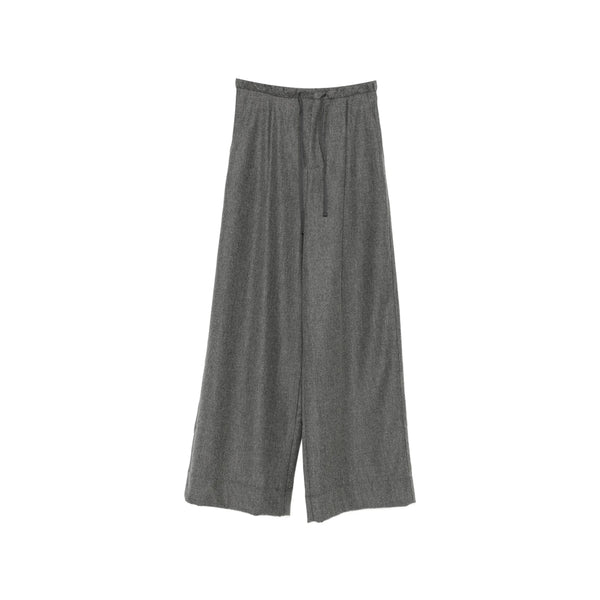 Wide Leg Trousers Grey Wool Blend Outer