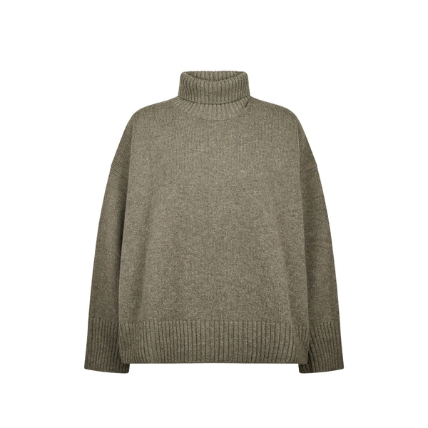 Roll Neck Sweater William Grey Wool Merino Jumpers