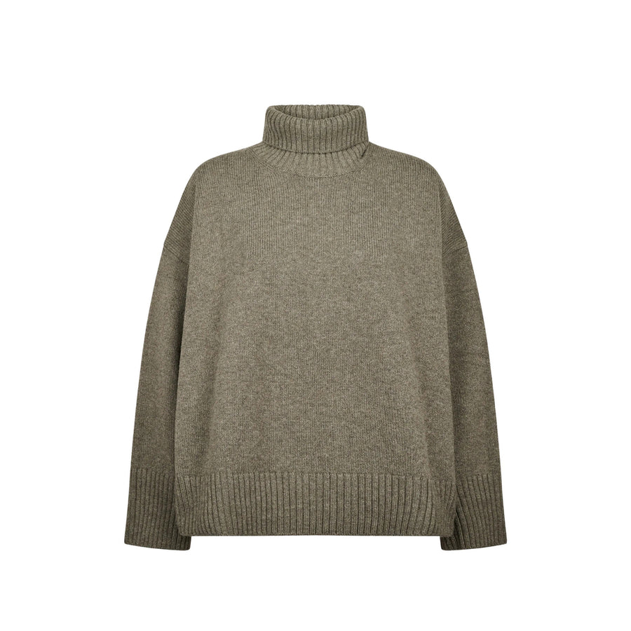Roll Neck Sweater William Grey Wool Merino Jumpers