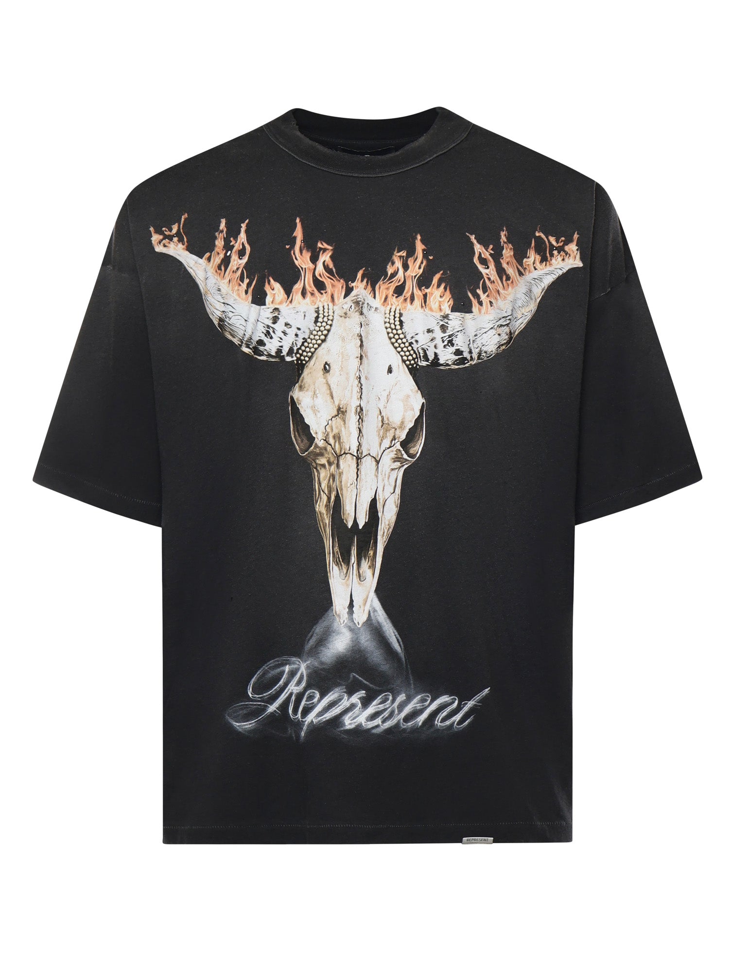 Represent T-shirts and Polos Stained Black Cotton
