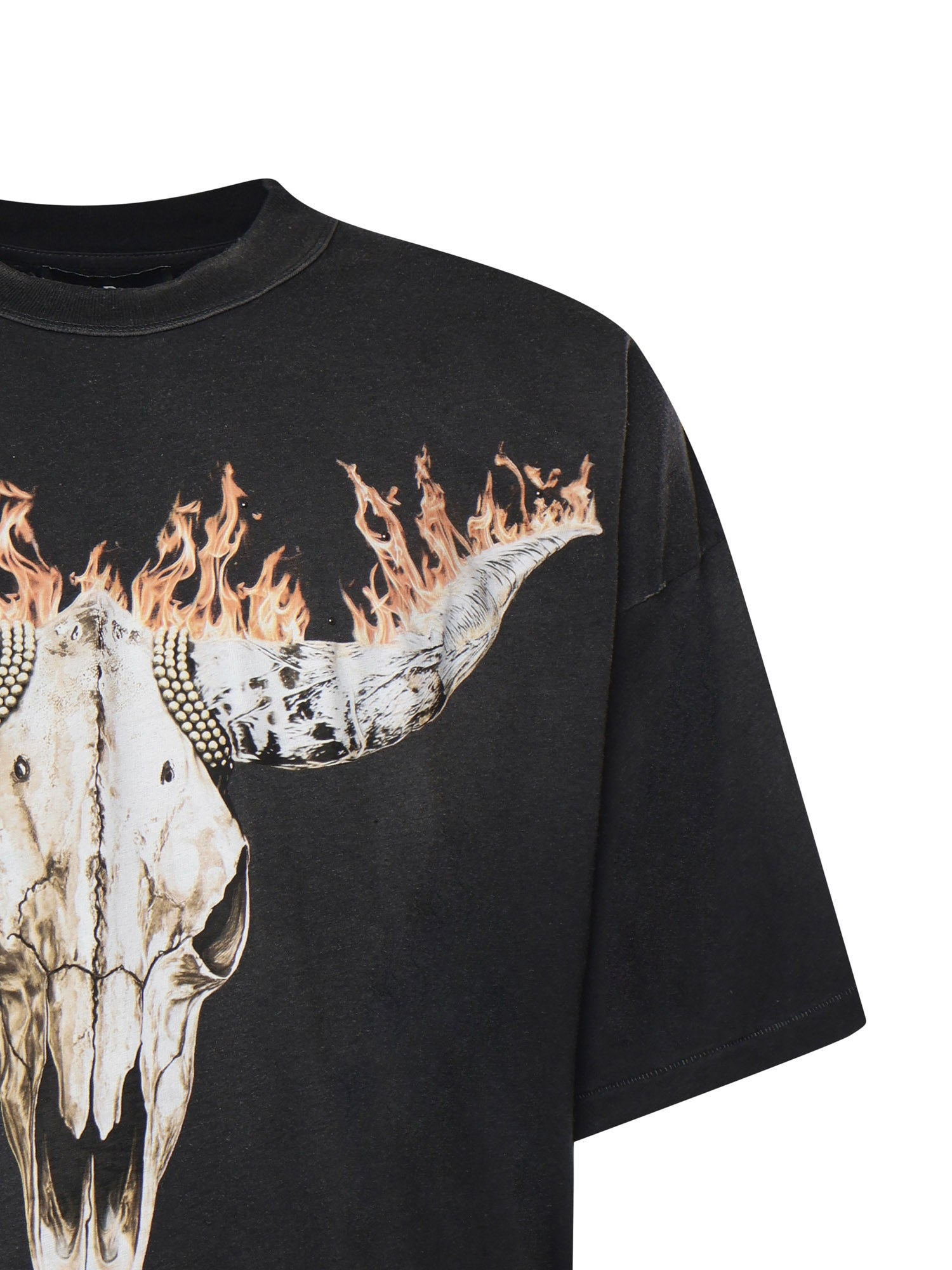 Represent T-shirts and Polos Stained Black Cotton