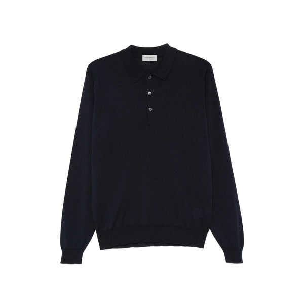 Polo Sweater Belpert Blue Merino Wool