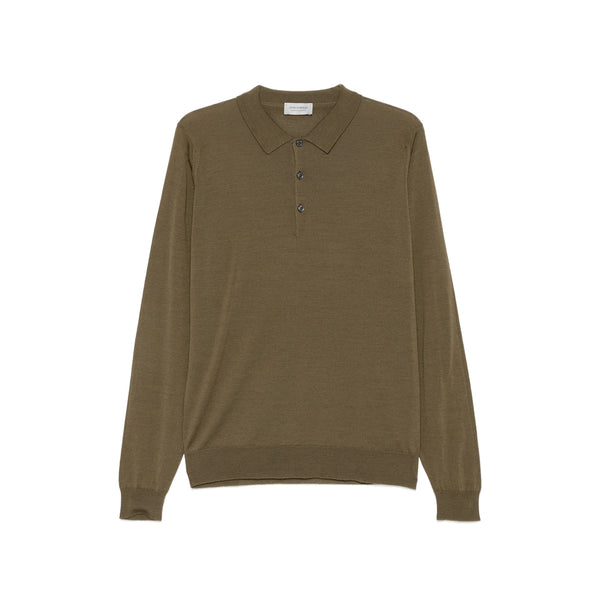 Polo Sweater Belper Green Merino Wool T-shirts And Polos