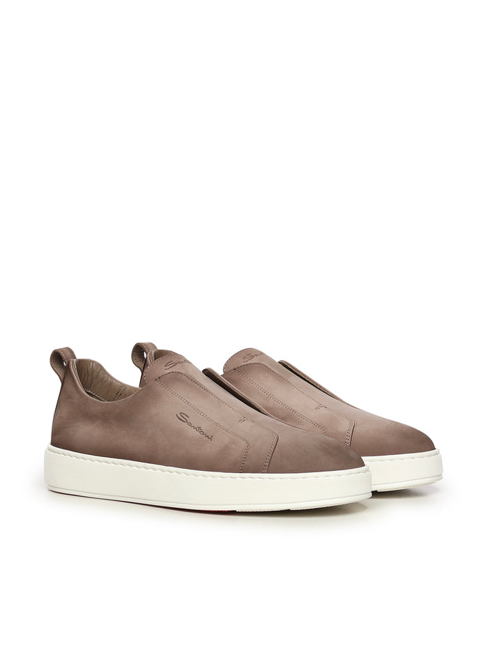 Santoni Sneakers Beige Lambskin