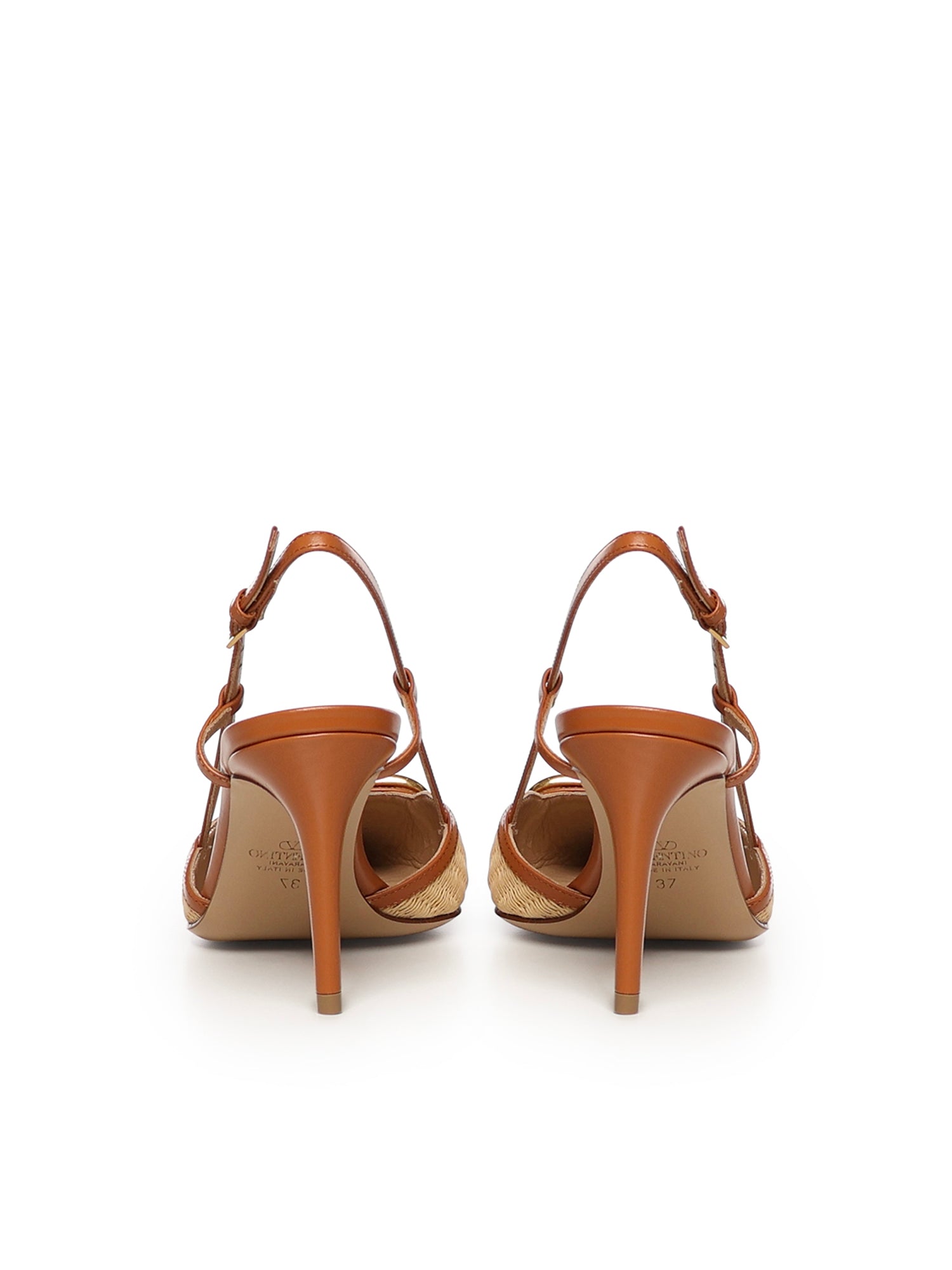 Valentino Garavani Flat shoes Beige Raffia/calfskin
