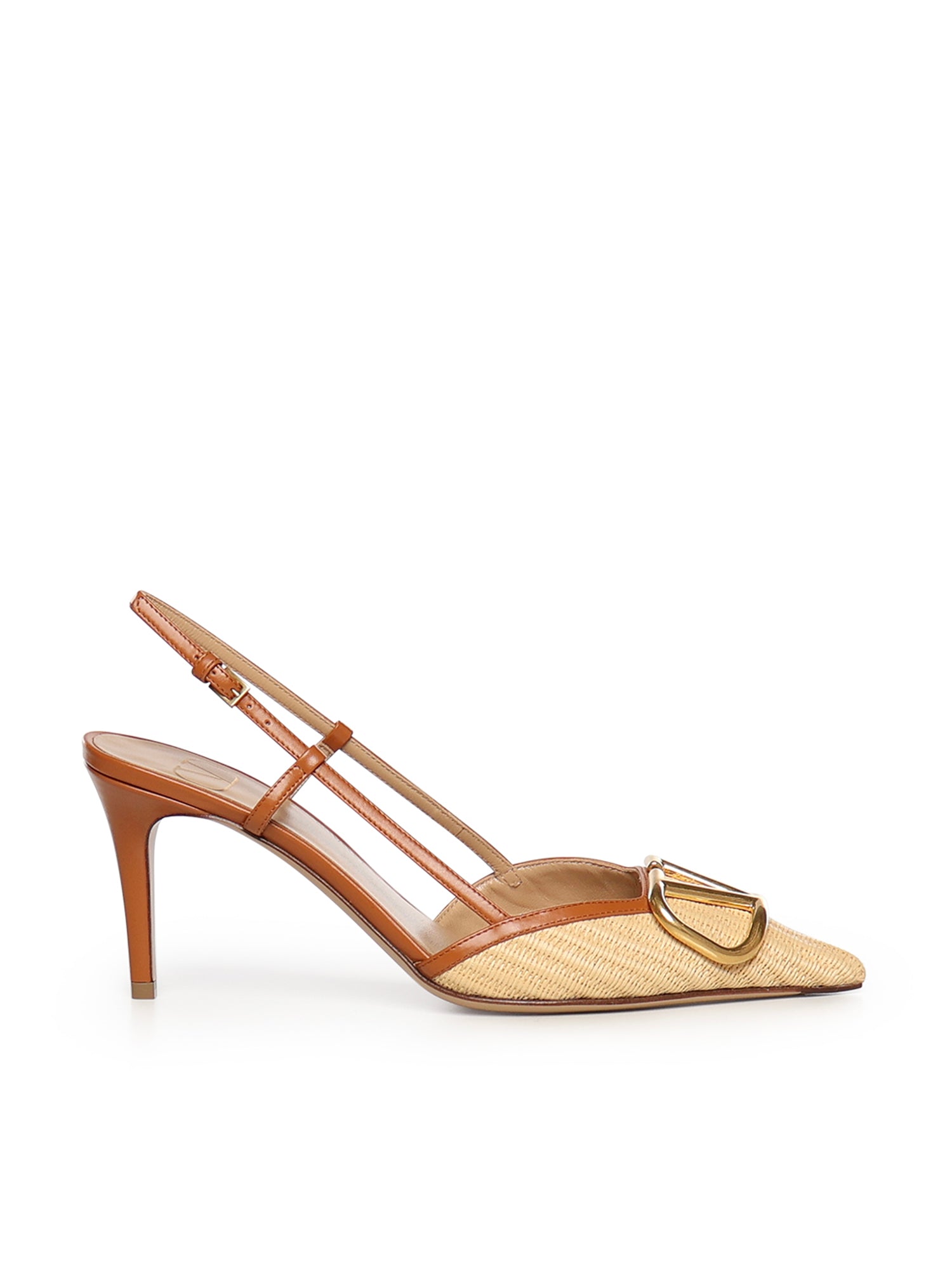 Valentino Garavani Flat shoes Beige Raffia/calfskin