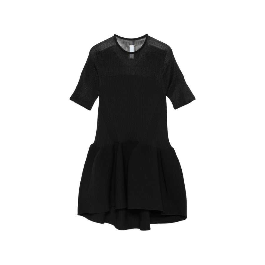 Sweater With Peplum Hem Black Nylon Jumpers