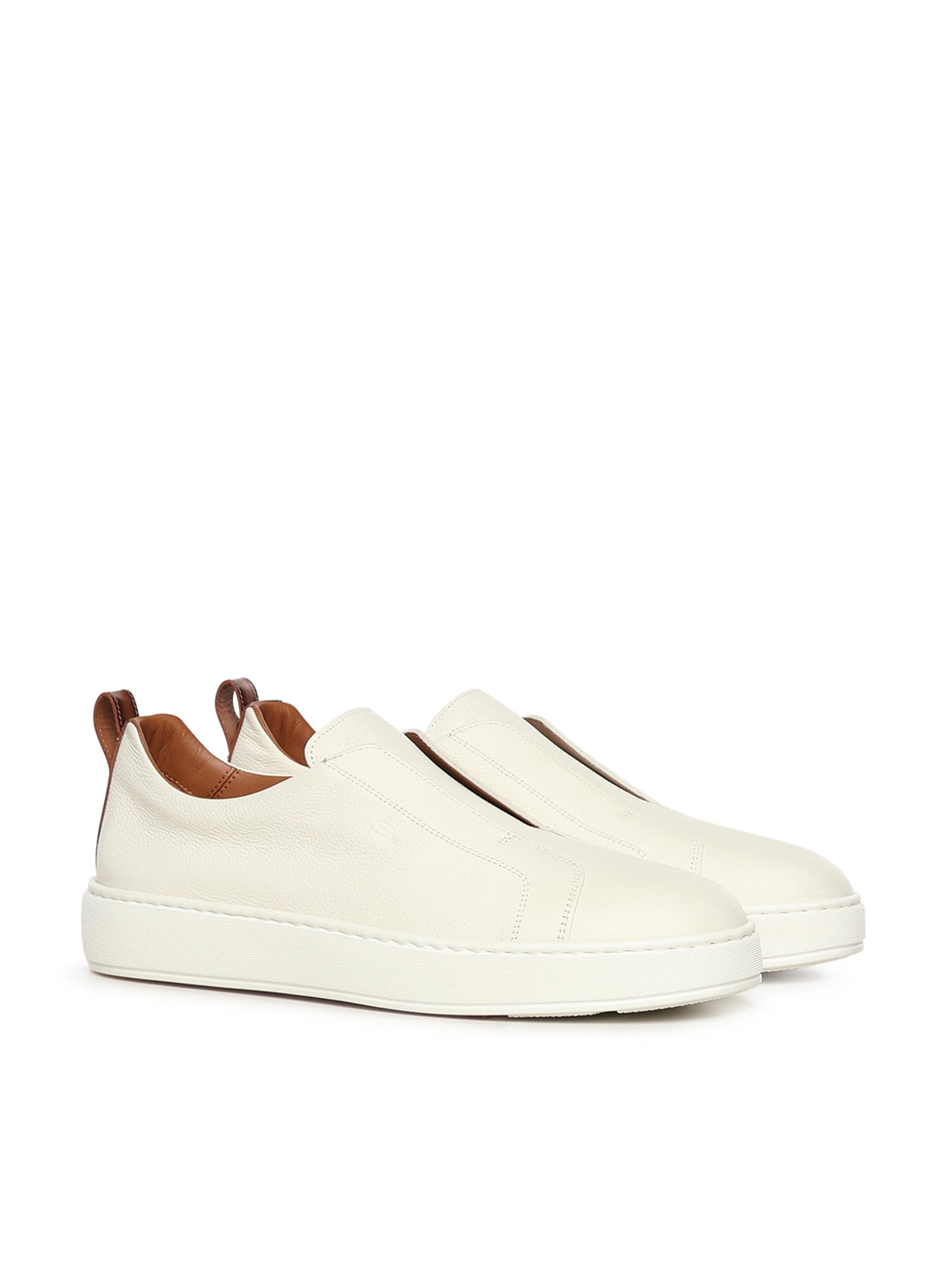 Santoni Sneakers White Lambskin