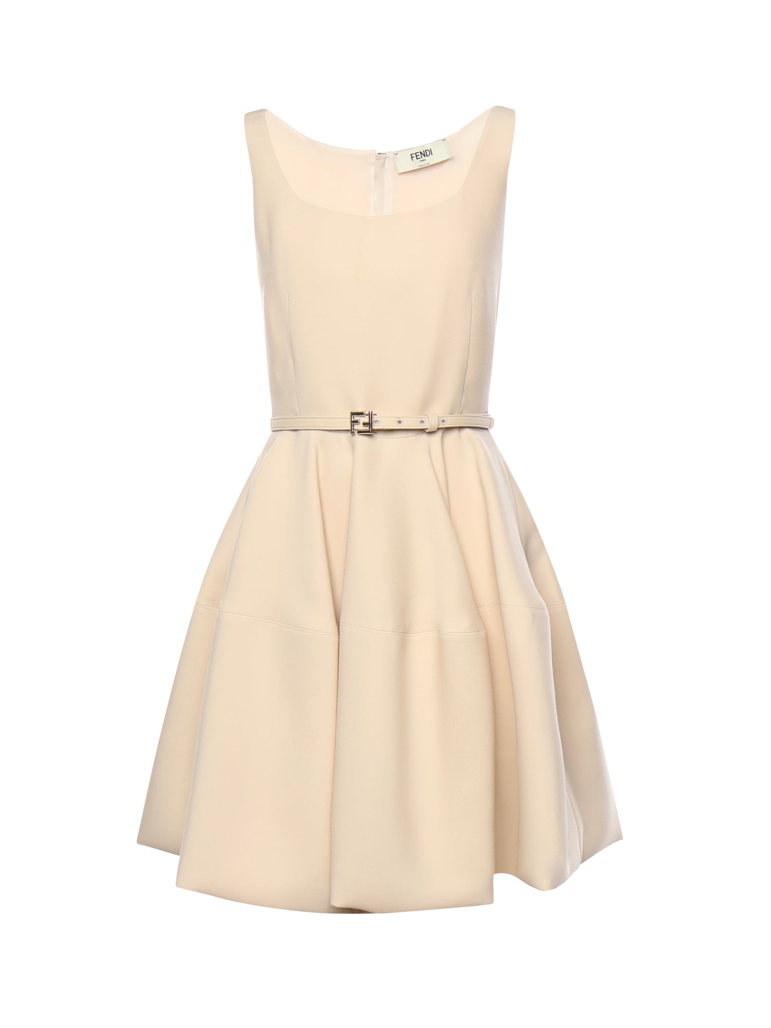 Fendi Dresses White Wool Silk