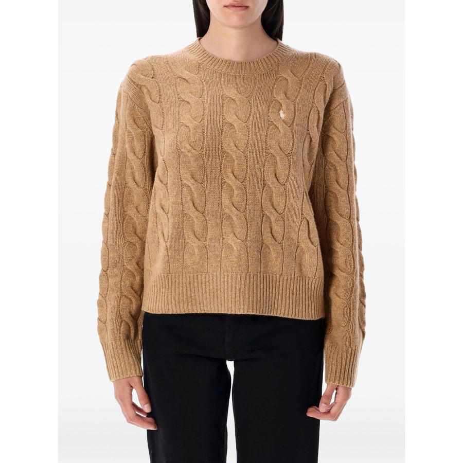 Cable Knit Sweater Camel Neutrals Fabric Jumpers