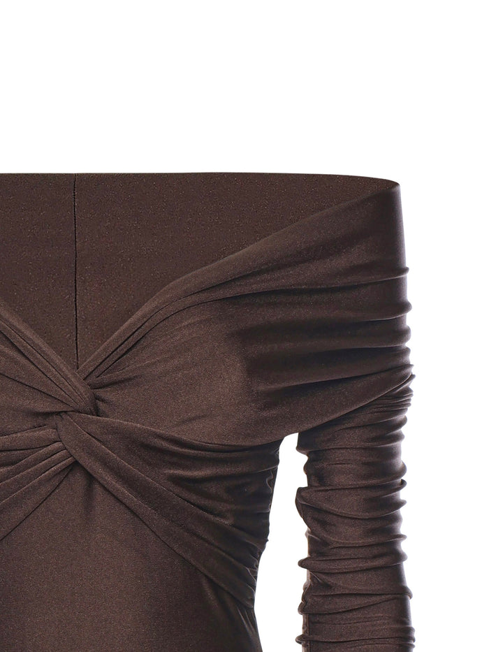 THE ANDAMANE Top Dark Brown Polyamide