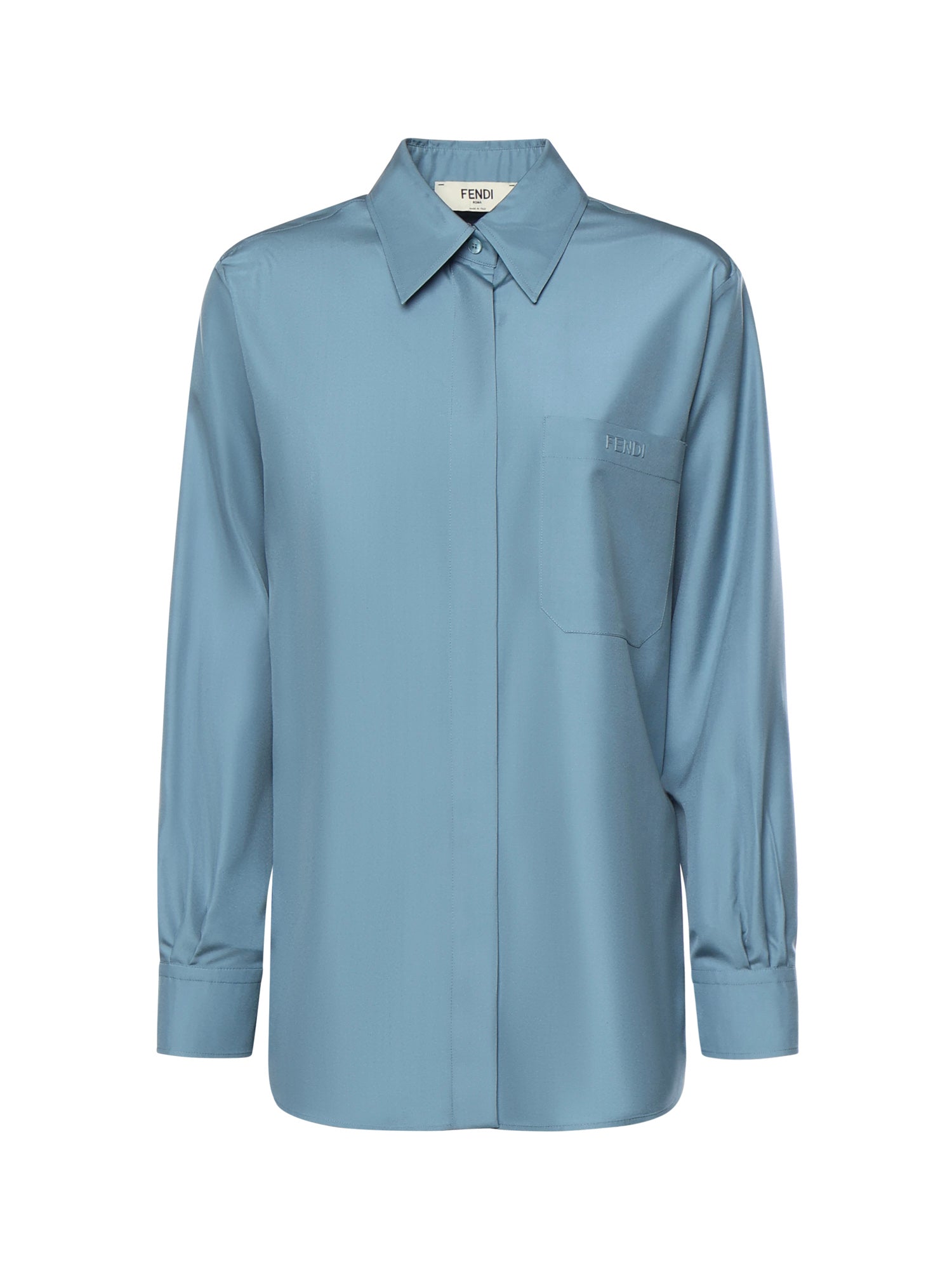 Fendi Shirts Blue Silk