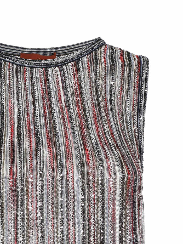 Missoni Top Darkbase/red/blutone Viscose