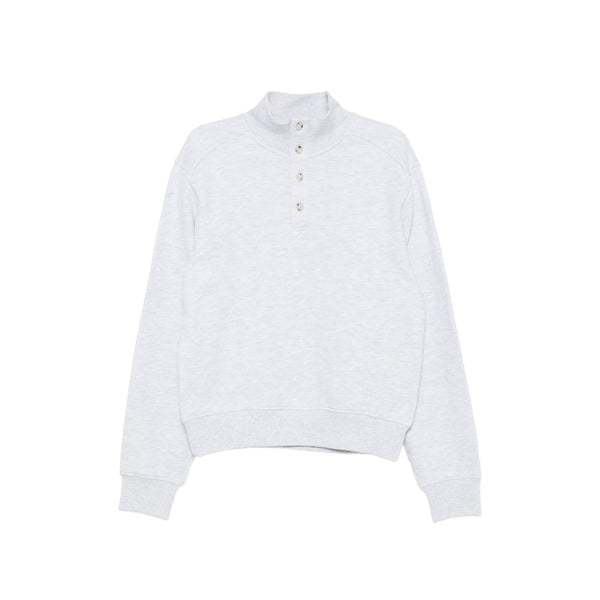 High Neck Cotton Sweater Grey