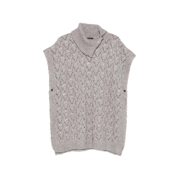 Cape Alpaca-Merino Grey Polyamide Coat