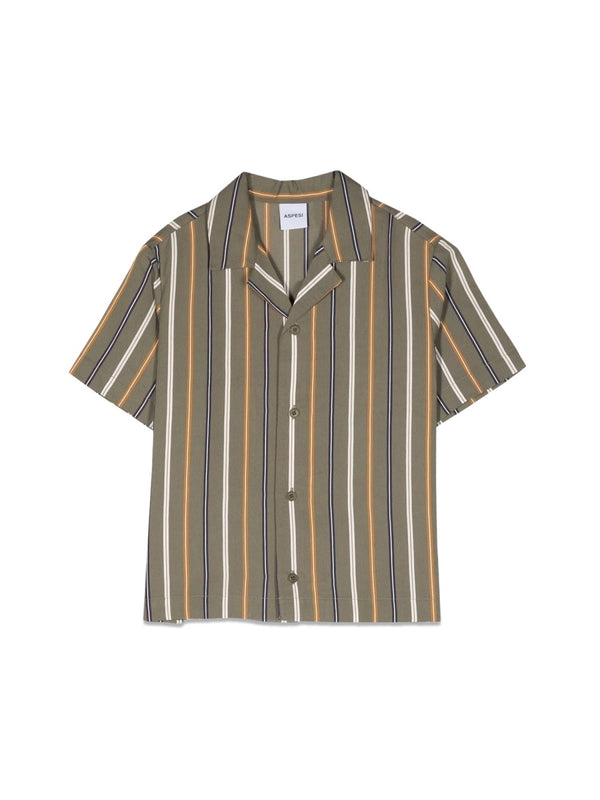 Short-Sleeve Viscose Shirt Green