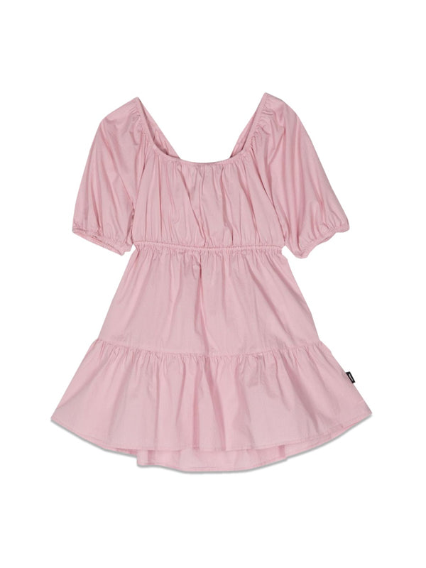 Dress Wide Neckline Pink Cotton