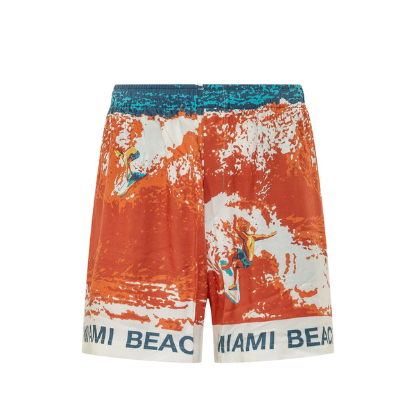 Deck Shorts Red Viscose