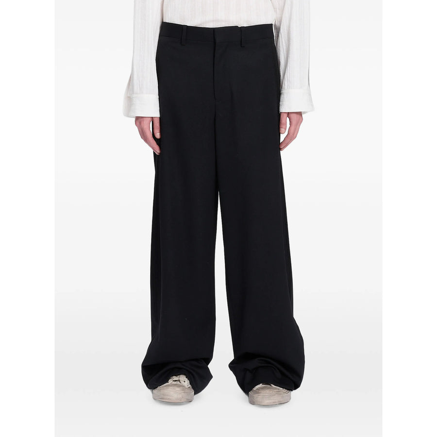 Wide-Leg Black Wool Trousers Virgin