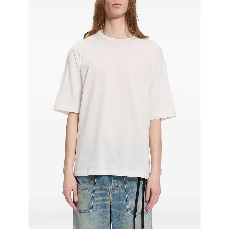 White Cotton T-Shirt With Text Print T-shirts And Polos