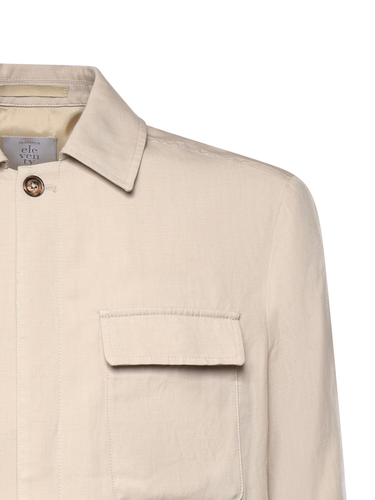 Eleventy Shirts Sand Lyocell Linen