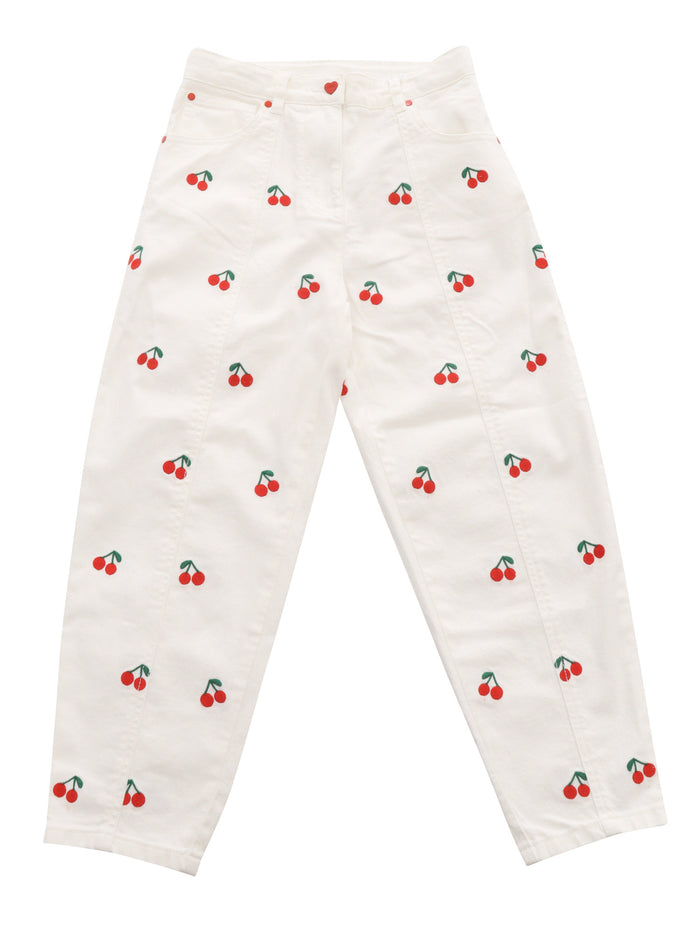 TROUSERS White Cotton Elastane Pant