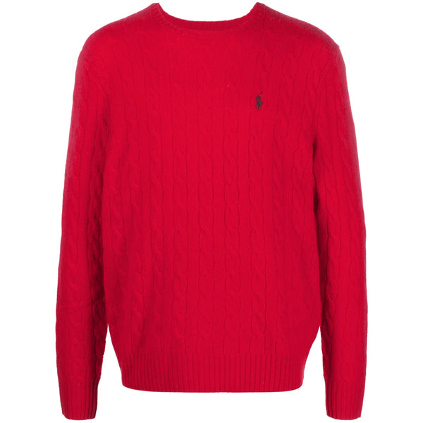 Wool-Cashmere Crew Neck Sweater Red