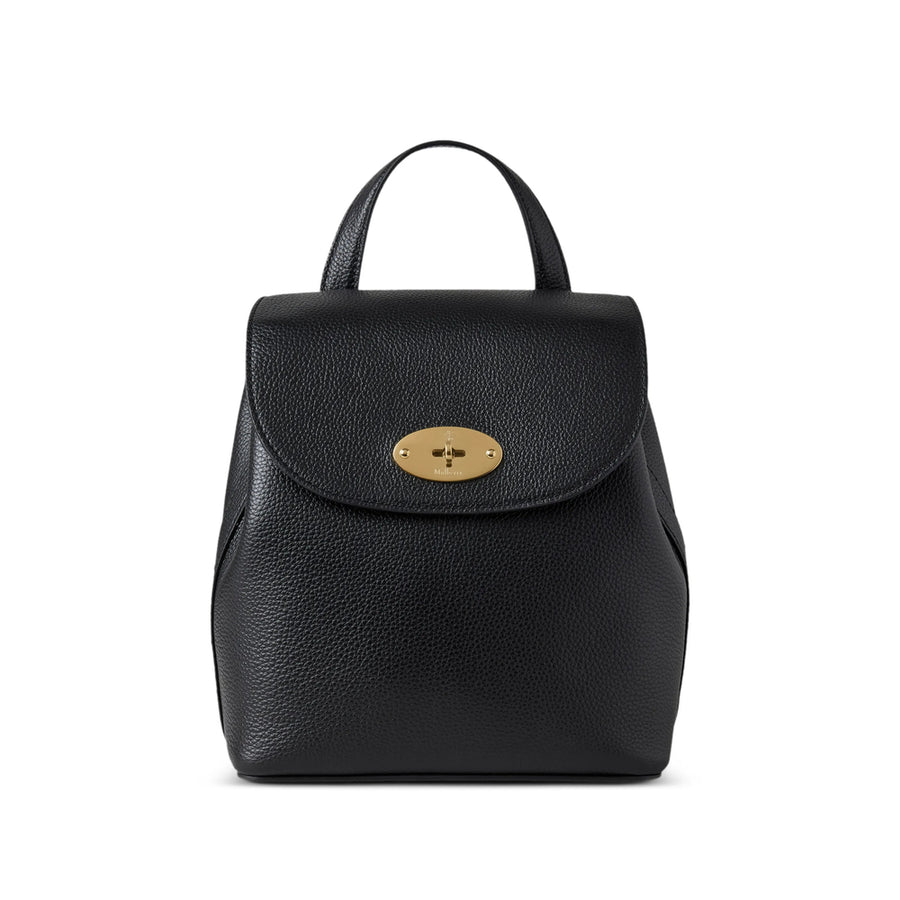 Backpack Black Grained Leather Backpacks
