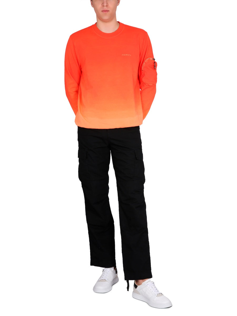 Sweatshirt With Logo Orange Cotton Sweatshirts