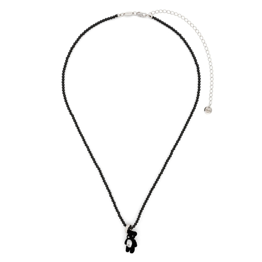 Necklace With Teddy Bear Pendant Black Metal Necklaces