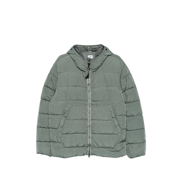 Hooded Padded Jacket Sage Green Polyamide