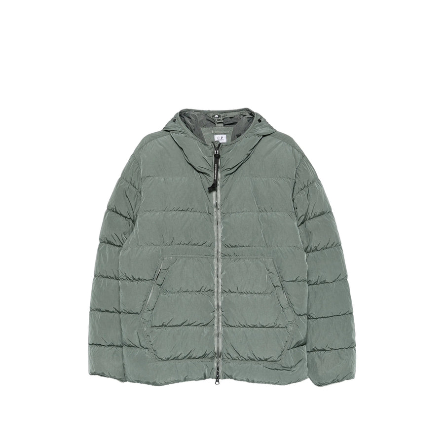Hooded Padded Jacket Sage Green Polyamide