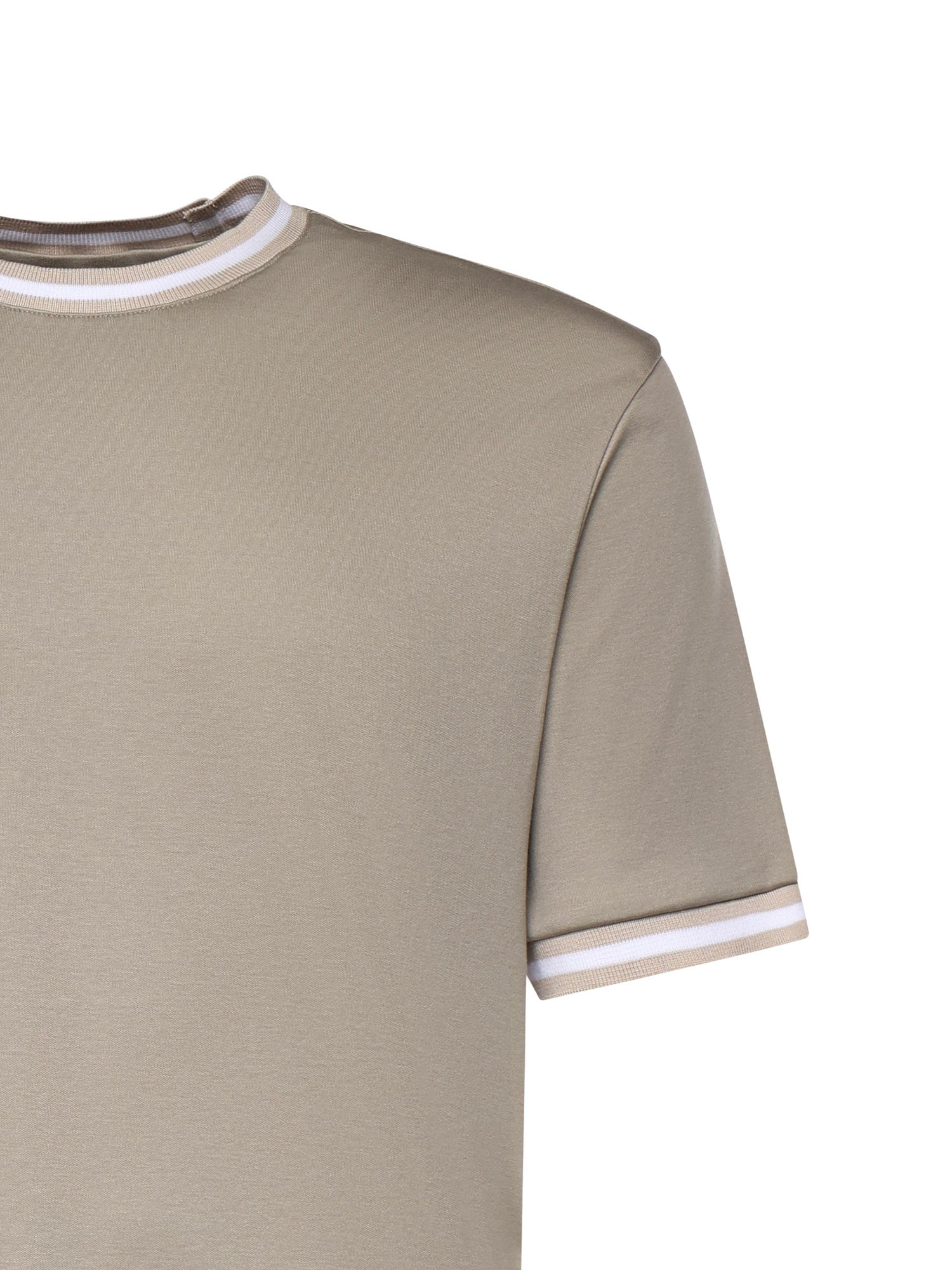 Eleventy T-shirts and Polos Taupe/white Cotton
