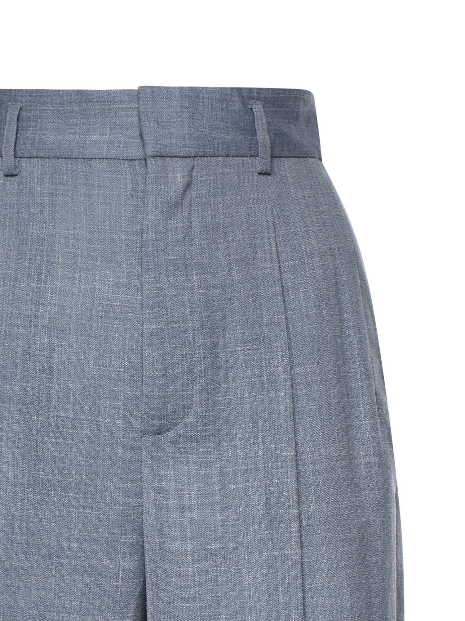 Loro Piana RTW Rain Blue Virgin Wool Silk Flax