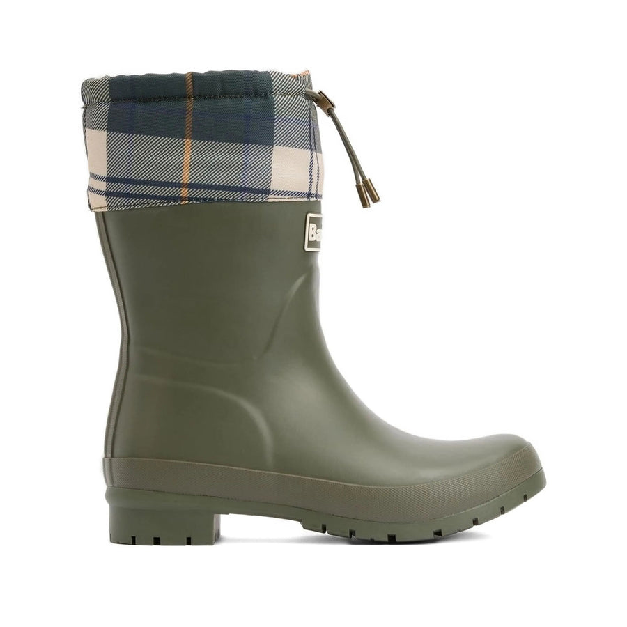 Rubber Shoes With Tartan Pattern Green Outer