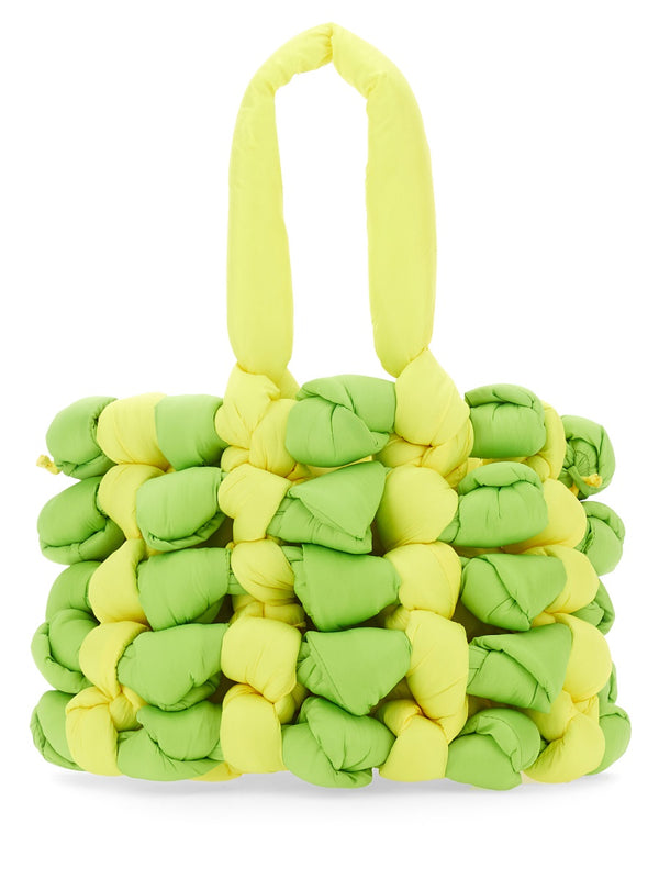 Woven Tote Bag Green Outer: Polyamide Handbags