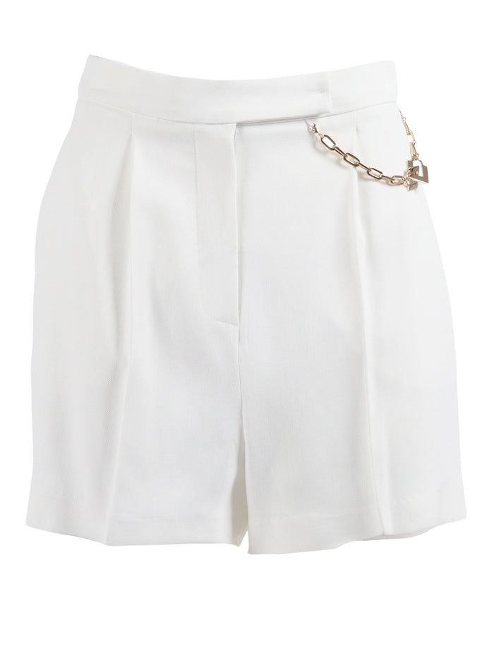 SHORTS White Viscose Elastane Bermuda