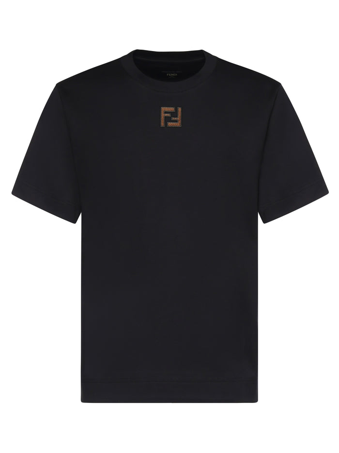Fendi T-Shirts And Polos Black Cotton
