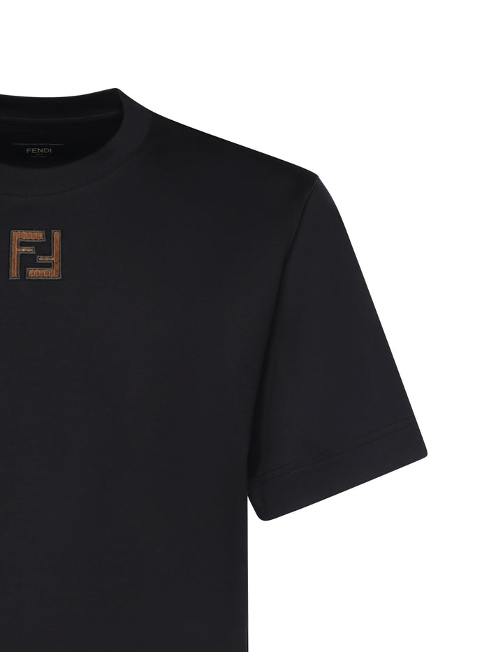 Fendi T-Shirts And Polos Black Cotton