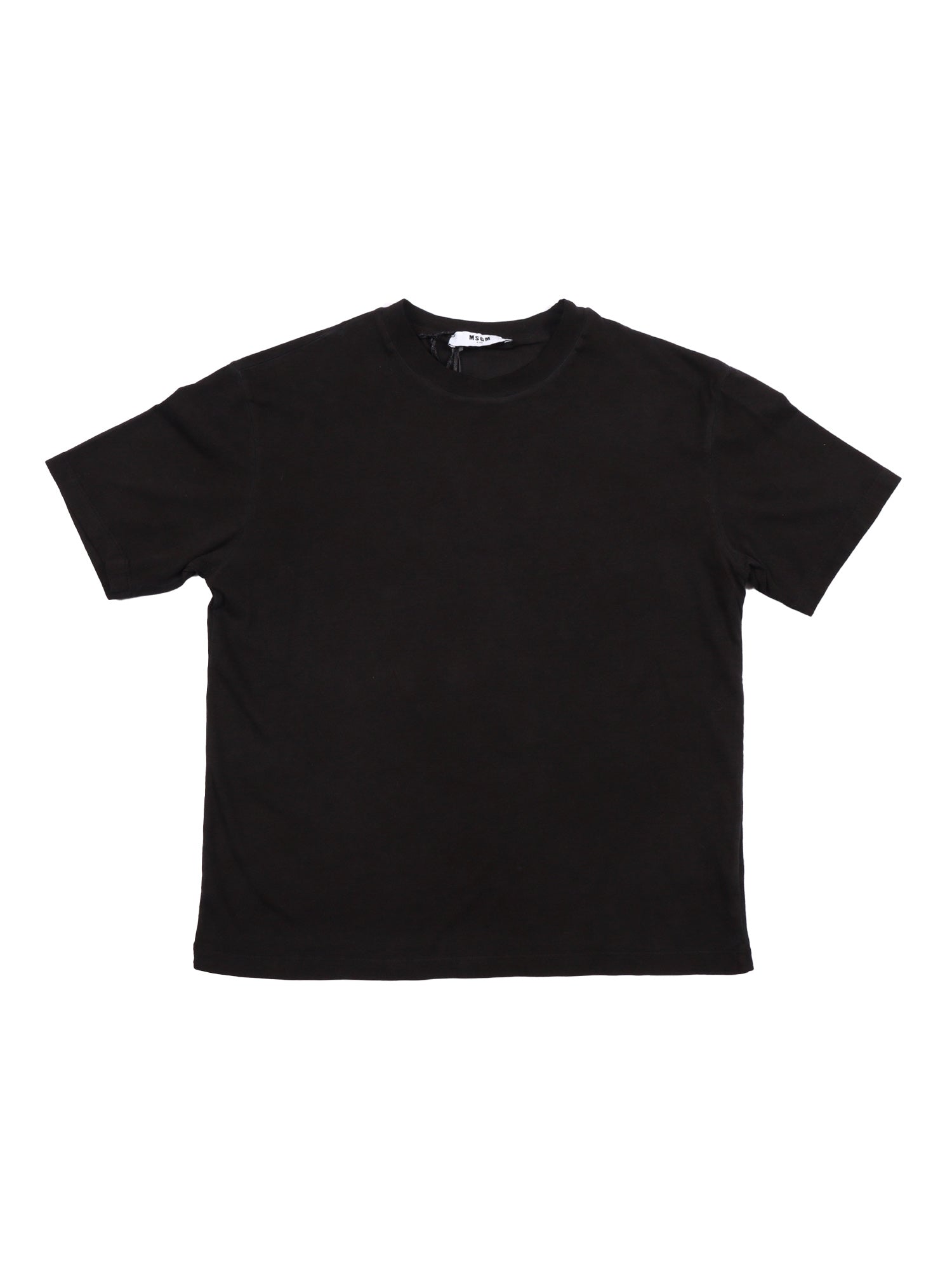 Washed Jersey T-Shirt Boy Black Cotton Long Sleeves