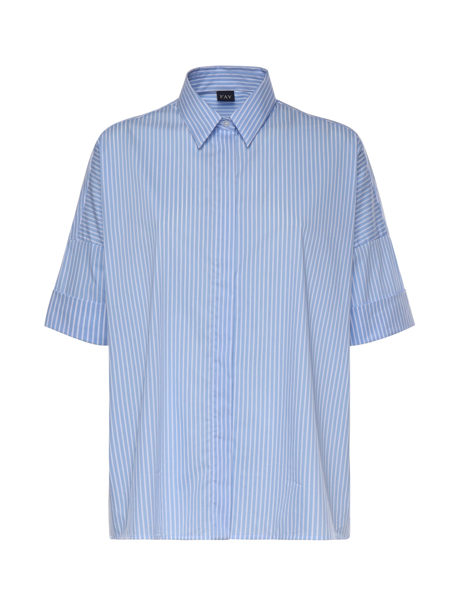 Fay Shirts White/light Blue Cotton