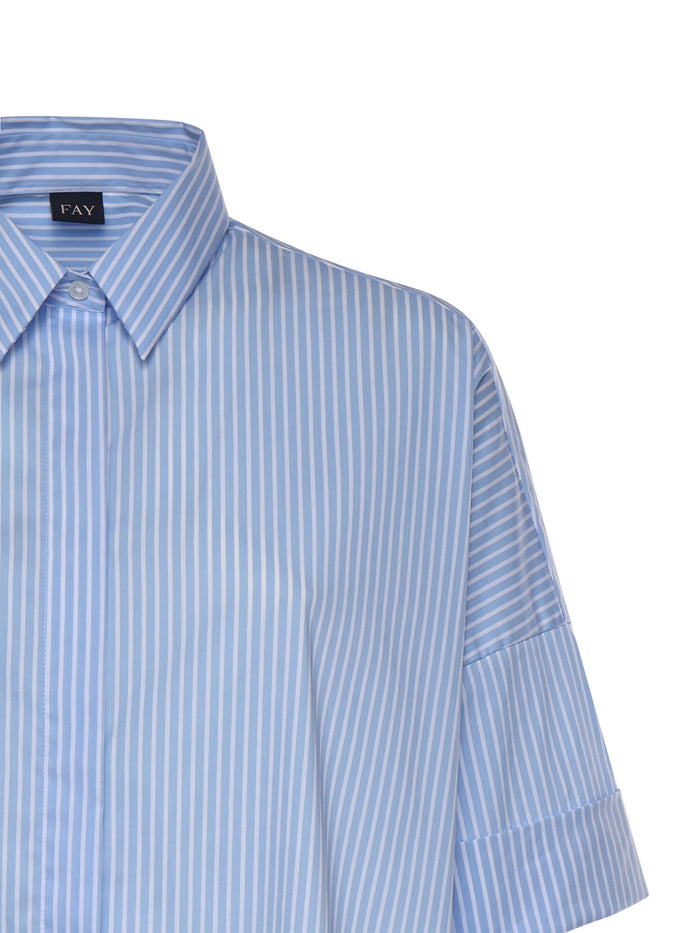 Fay Shirts White/light Blue Cotton
