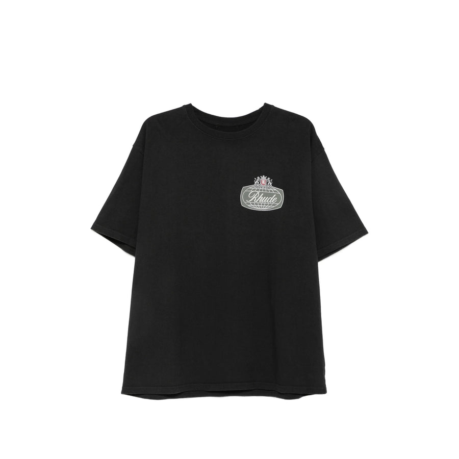 Cotton T-Shirt With Logo Print Black T-shirts And Polos