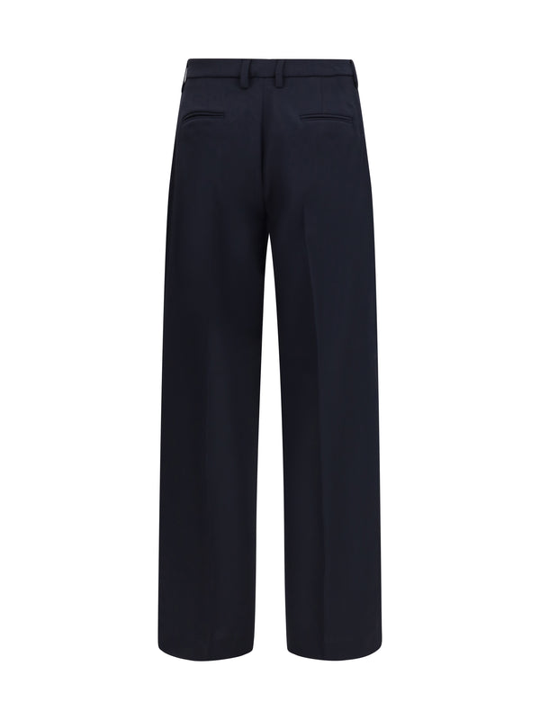 Pants Wide-Leg Virgin Wool Midnight Blue (fleece) Trousers