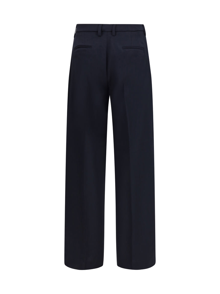 Pants Wide-Leg Virgin Wool Midnight Blue (fleece) Trousers