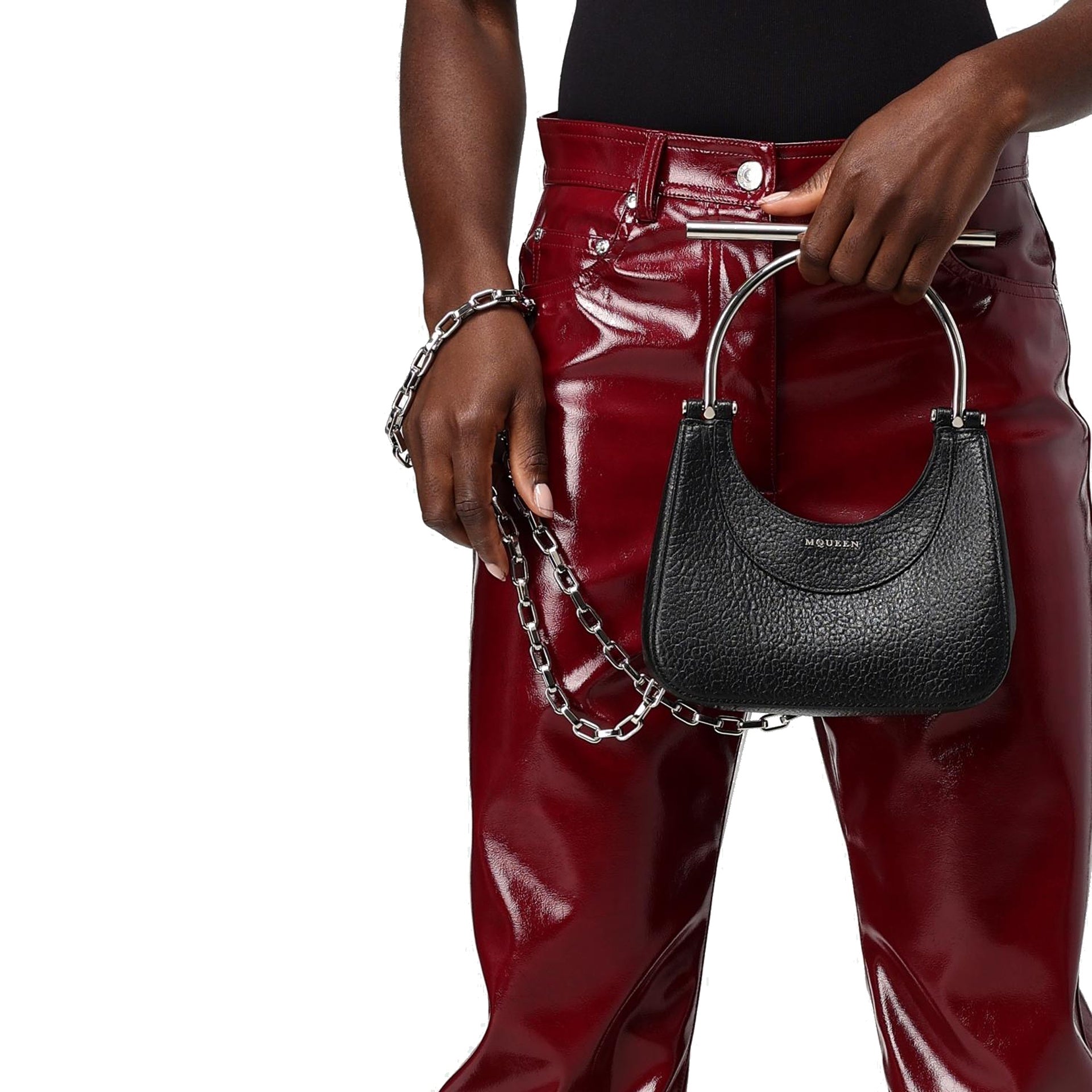 Mini T-Bar Bag Black Lamb Leather