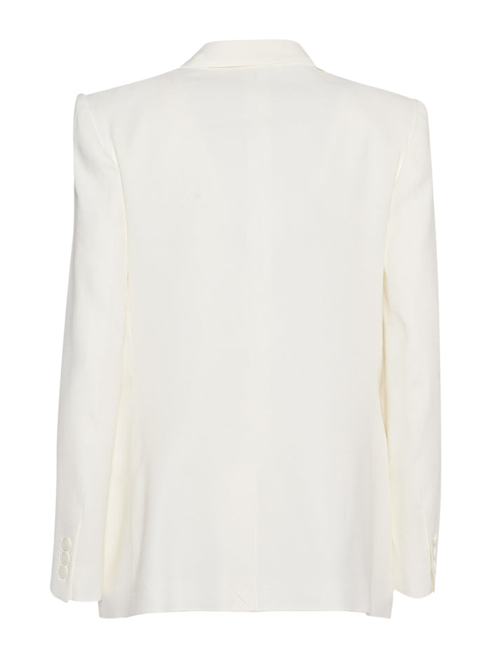 WOMENS JACKET White Viscose Linen