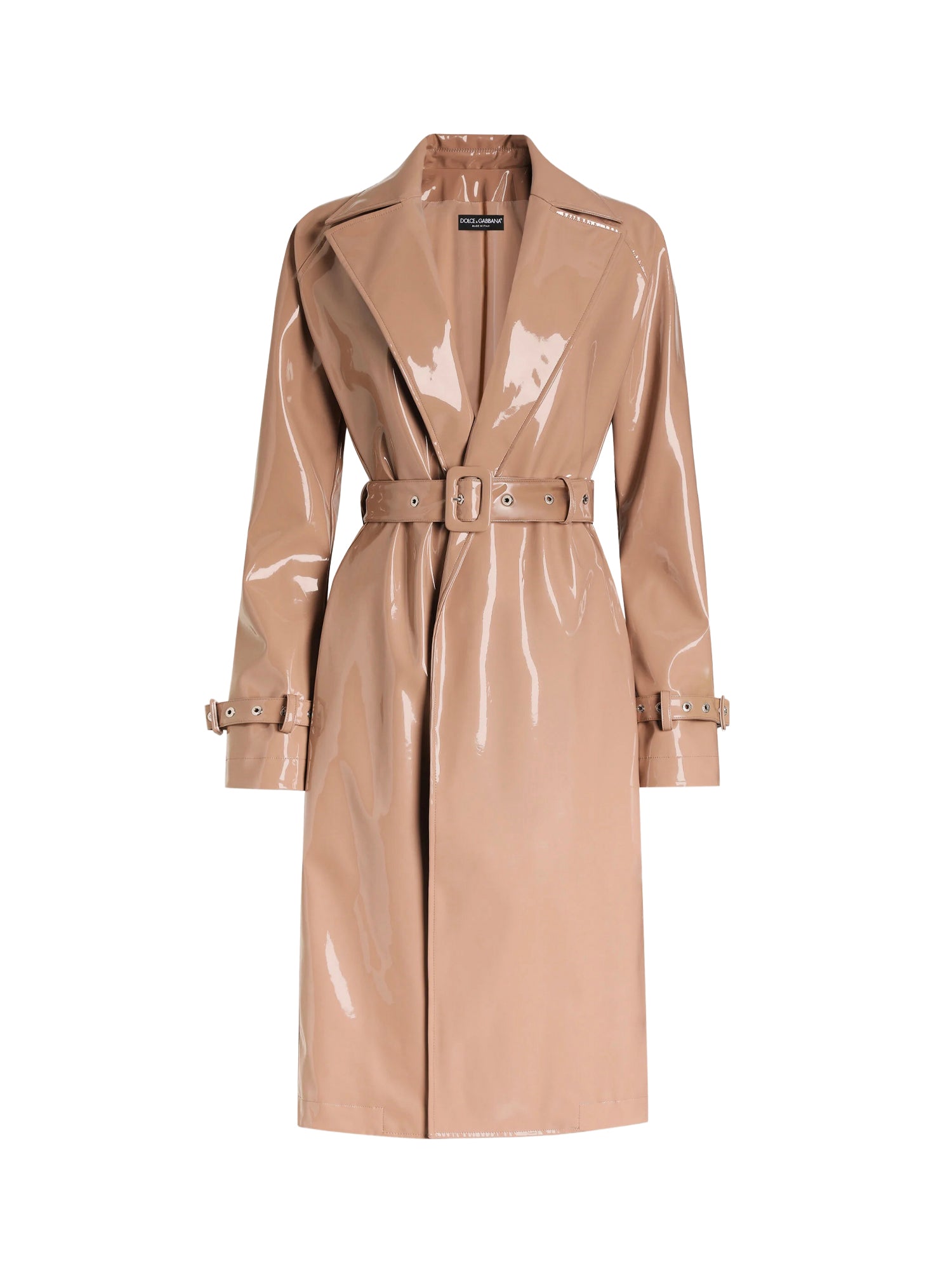 Dolce & Gabbana Coats Beige Polyurethane Polyester