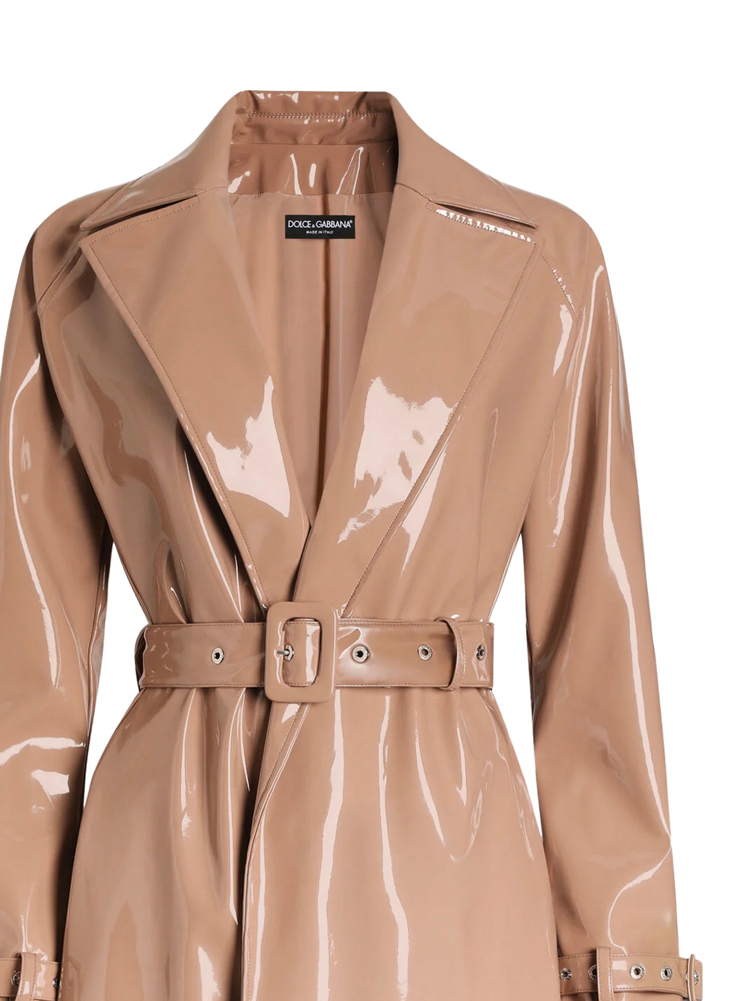 Dolce & Gabbana Coats Beige Polyurethane Polyester